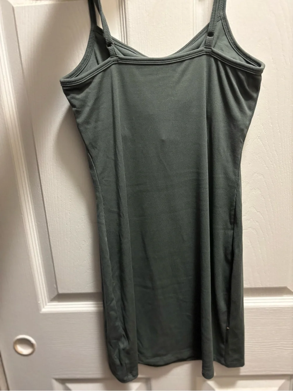 Green Ribbed Slip Dress - Picture 2 of 2